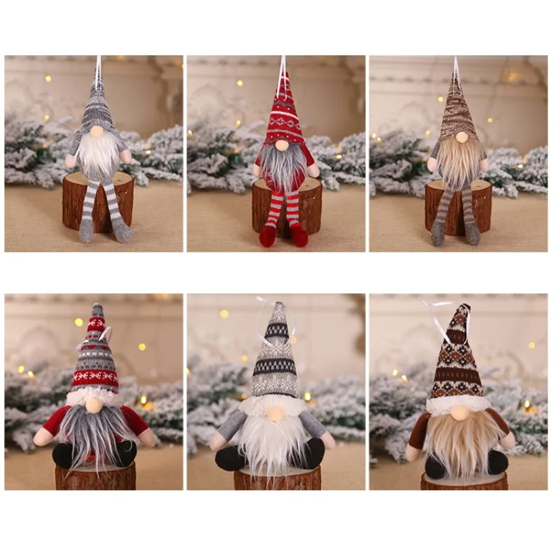 NewChristmas Doll Toys Knitted Plush Christmas Gnome Swedish Figurines Holiday Decoration Gifts Kids Xmas Decoration Dolls