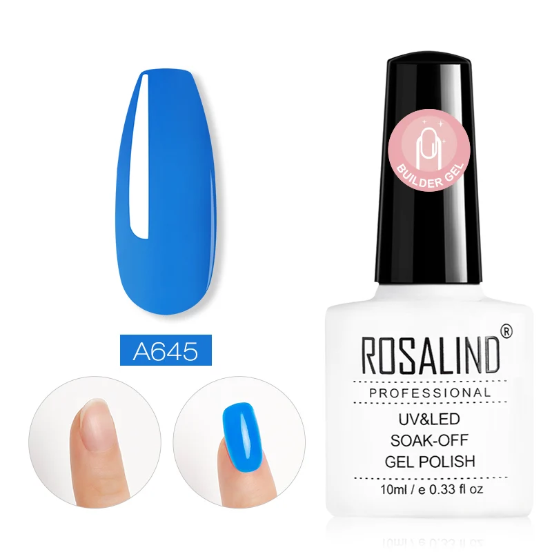 RDA645 ROSALIND красочный строительный Гель-лак для ногтей прозрачный гель-лаки для ногтей для дизайна ногтей предназначен для замачивания Полупостоянный УФ-гель лампа - Цвет: RDA645