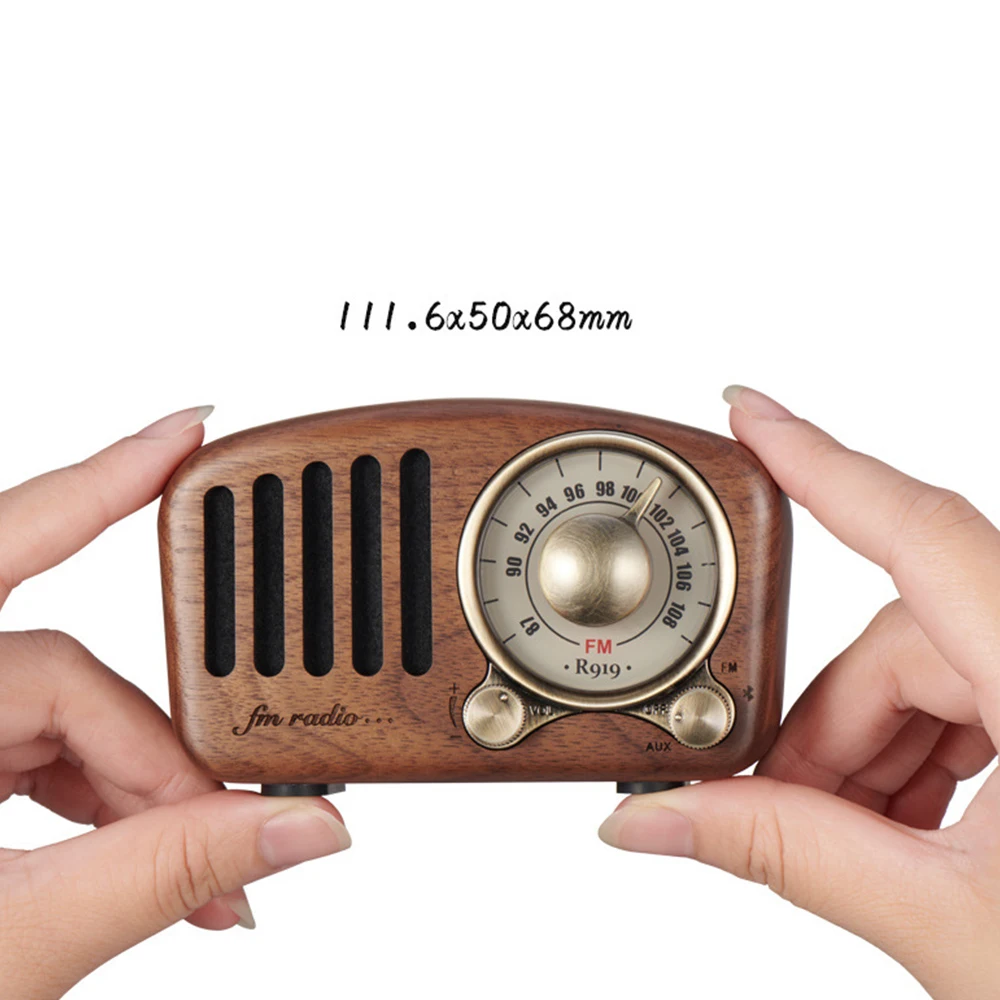 Классический деревянный радиоприемник FDBRO портативный уличный мини FM SD MP3 стерео