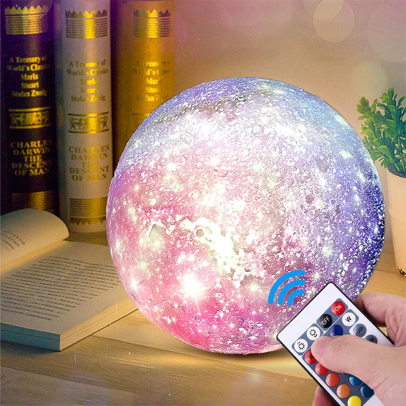 

Moon Light 15Cm Pat Lightning Children Creative Gift Table Lamp 3D Printed Led Night Light Desktop Bedroom Decor For Home