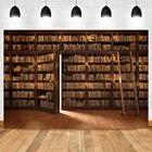 Laeacco библиотека старый деревянный книжная полка книги лестница изучения ребенка портретной фотографии фон фотографические фон фотостудия