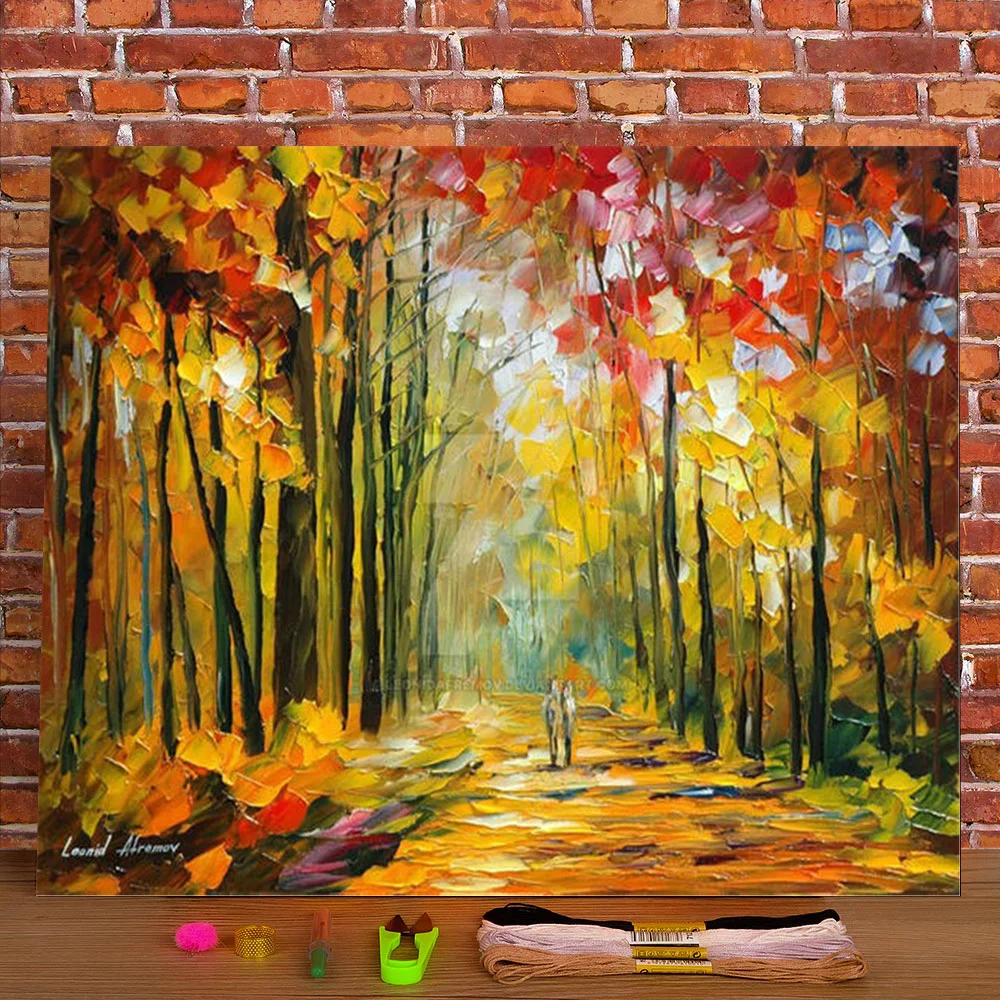 

Afternoon Sun Pre-Printed 11CT Cross Stitch Embroidery Kit DMC Threads Handicraft Painting Hobby Handiwork Magic Room Adults
