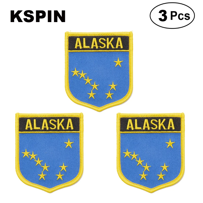 

U.S.A Alaska Shiled Shape flag patches national flag patches for Cothing DIY Decoration