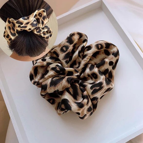 Резинки для волос женские с леопардовым принтом эластичные завязки в Корейском