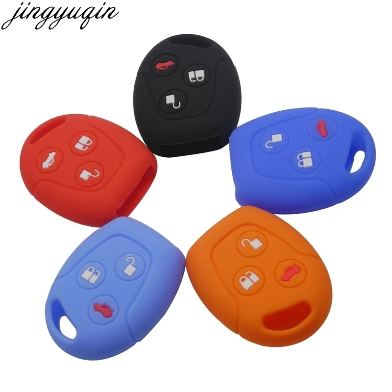 3 кнопки дистанционного силиконовый Автомобильный Брелок чехол для ключей Ford Focus