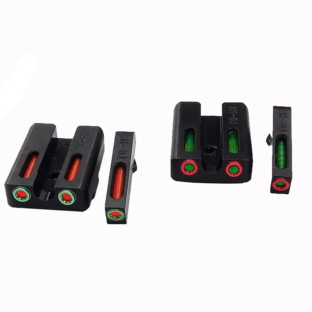 Tactical Fiber Optic Sight Set Red Green Front Rear For Glock Hunting Gun Accessories | Спорт и развлечения