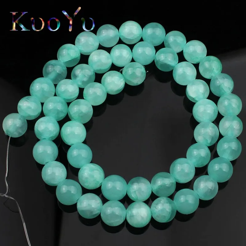 Круглые бусины мятно зеленого цвета круглые россыпью для изготовления ювелирных