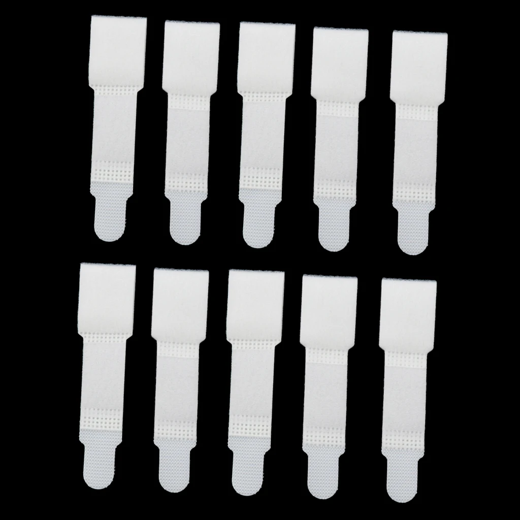 10pcs Toe Separator Splints Wrap Bandage Cracked Hammer Corn Corrector White / Black Skin for | Красота и здоровье