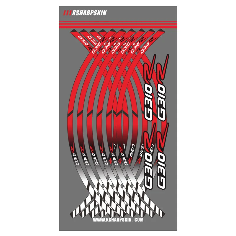 

12 Strips Motorcycle Wheel Sticker Reflective Rim Stripe outer Rim Accessory Stickers decals For G310R