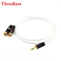thouliess 7n occ silver plated 3 5mm stereo mlale to dual 2x rca male audio adapter cable 2 54 4xlr balanced to 2x rca cable