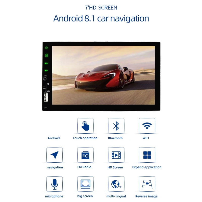 7 дюймов Универсальный Android 8 1 навигации автомобиля радио WI FI Bluetooth 4 ядра
