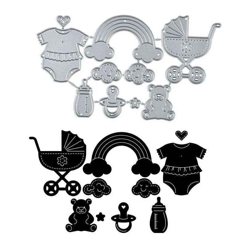 DiyArts New Baby Born металлические режущие штампы с радужным облаком DIY Выгравированные