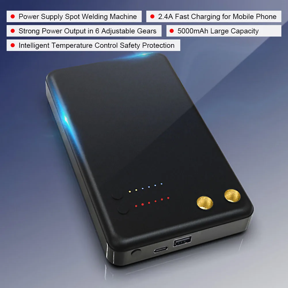 

6-ступенчатый Регулируемый мини-аппарат для точечной сварки, 5000 мАч, зарядное устройство с интерфейсом Type-C для литиевого аккумулятора, нике...