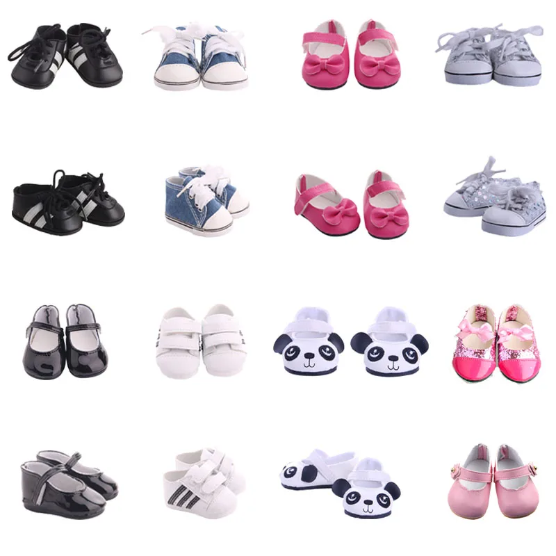 Парусиновая обувь серии Взрыв панда кожаная для 18 дюймовых американских кукол и