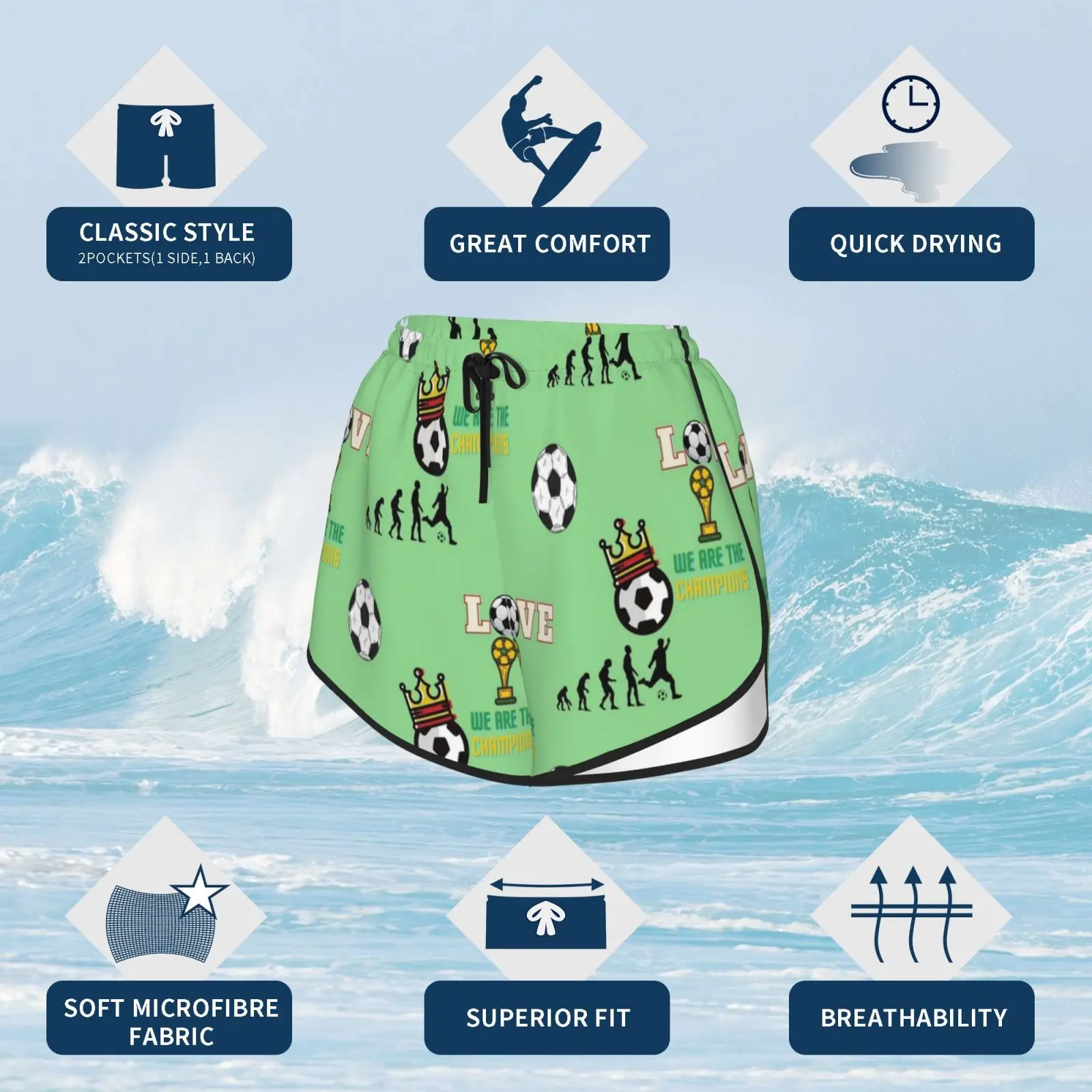 Европейский футбольный игрок наклейка пакет плавать шорты Футбол идея