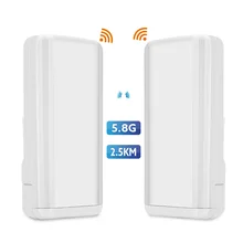 2 pcs Wireless WiFi Bridge Outdoor CPE Router WIFI Extender 5.8G 450Mbps Access Point Long Range Supports 2.5KM Transmission