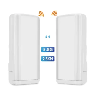 2 pcs wireless wifi bridge outdoor cpe router wifi extender 5 8g 450mbps access point long range supports 2 5km transmission free global shipping