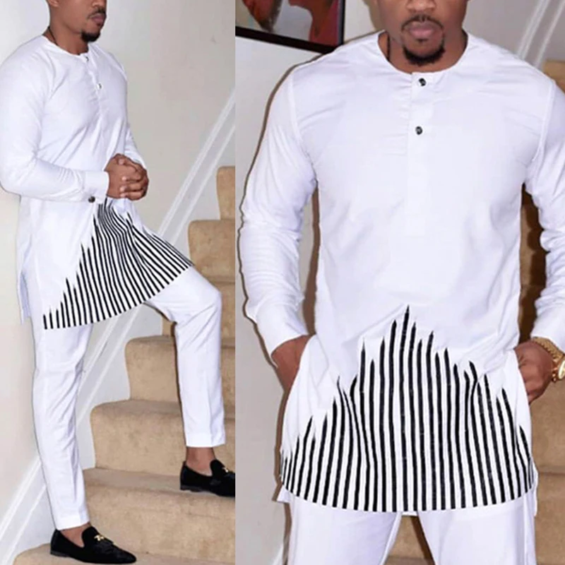 

african clothing cotton polyester bazin rich 2022 dashiki african clothes for man men White color