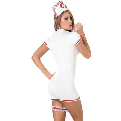 

Sexy lingerie seductive sexy doctor nurse uniform set zipper Jumpsuit