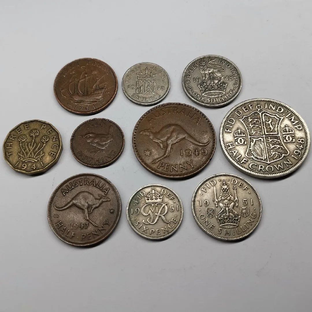 Набор из 10 шт. монеты Великобритании и Австралии король Джордж издание VI Европа