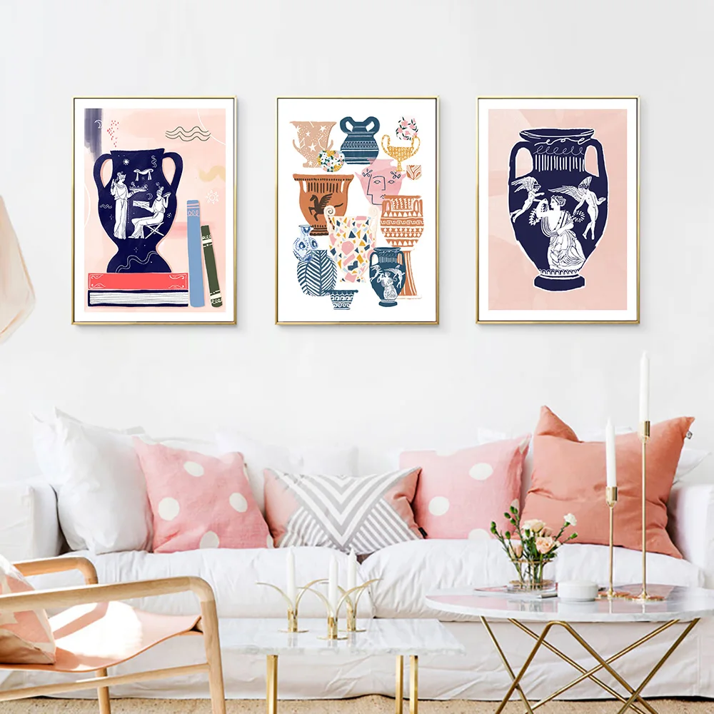 

Canvas Painting Wall Art Vintage Vase Woman Nordic Posters and Prints Poster Book Image Decorativas Pared Cuadros