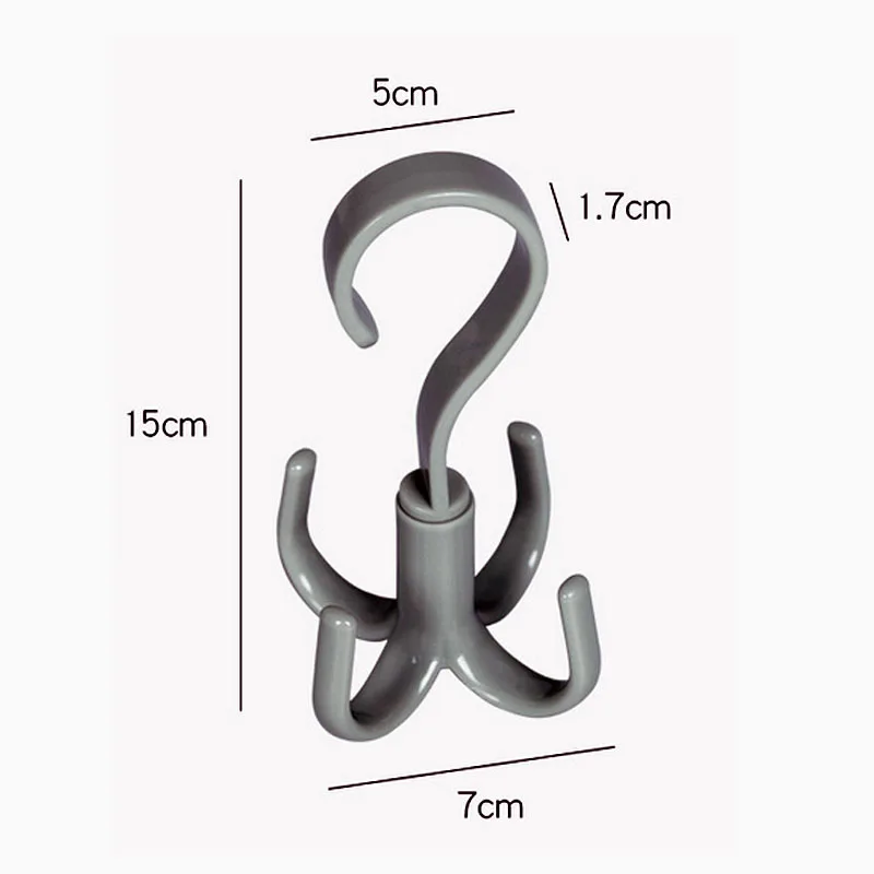 Вешалка для хранения одежды 4 крючка с поворотом на 360 градусов|Крючки и