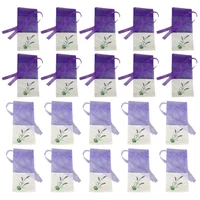 20pcs gauze lavender bags fragrance pouch empty sachets bag for wardrobe car old dark purple and old light purple 10 of each