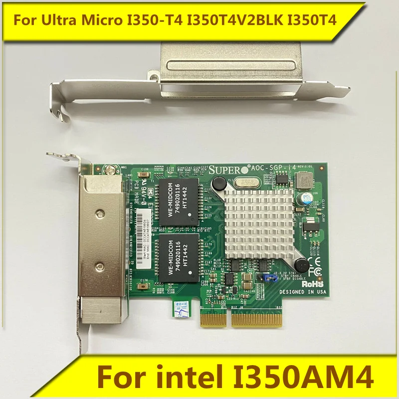 

Original For Ultra Micro I350-T4 I350T4V2BLK I350T4 intel I350AM4 network card