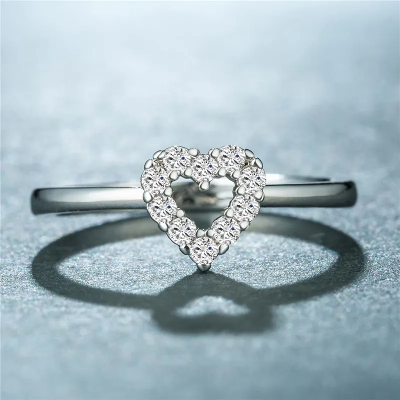 Романтичное кольцо в форме сердца для женщин лучший подарок друзей Ювелирное из