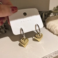 gold color love drop earrings sweet heart shape dangle earrings for women girl jewelry fashion valentines gift