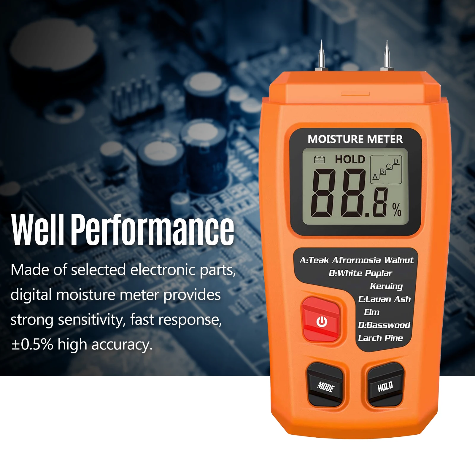 Цифровой измеритель влажности Pin Type тестер с ЖК дисплеем для измерения древесины