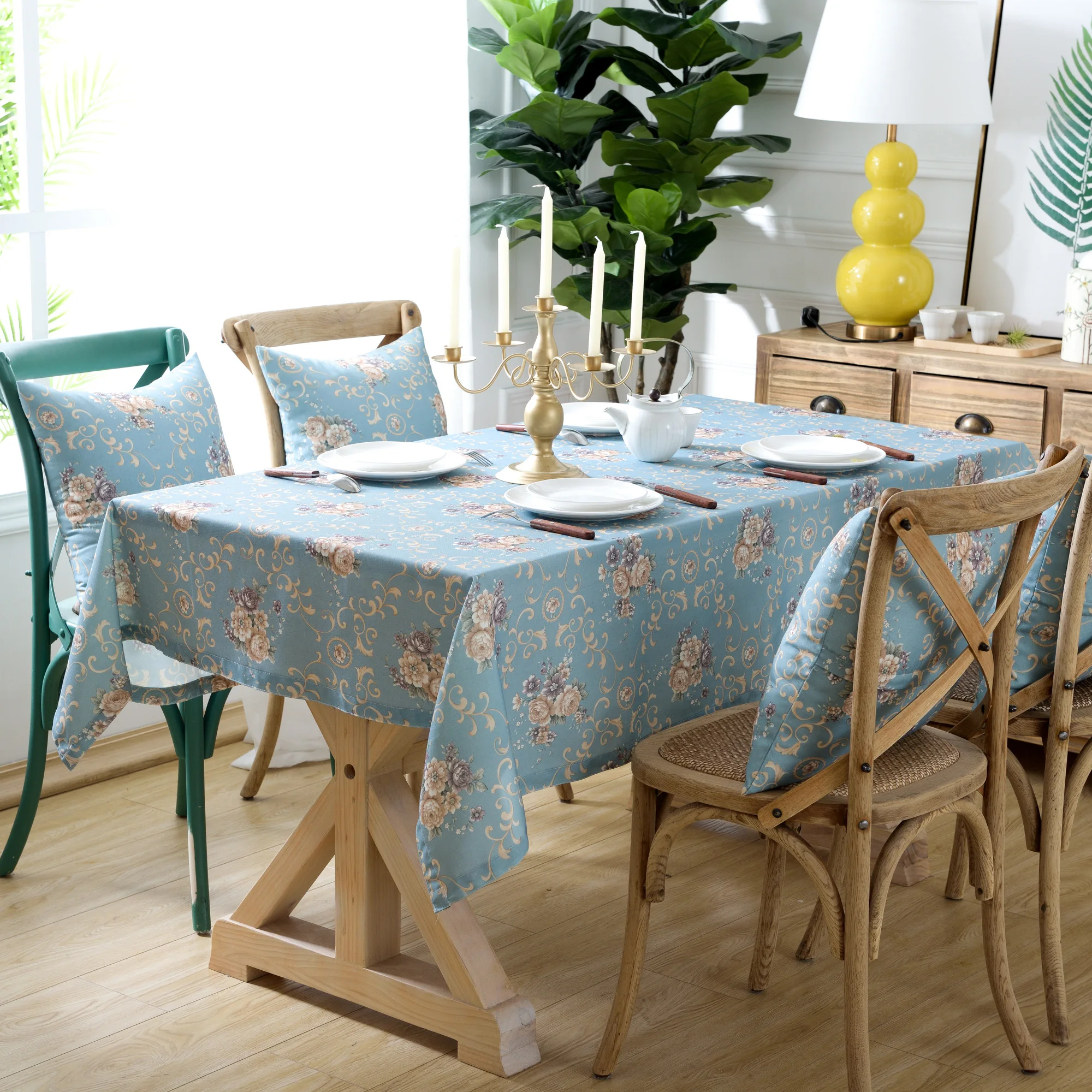 

Nordic Tablecloth For Table Blue Fashion Printing Home Decoration Wedding Party Decoration Tablecloth Coffee Table Tablecloth