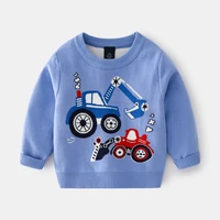 new 2021 autumn winter kids pullover sweater boys cartoon excavator jacquard thick o neck knitted jumper sweaters tops clothing