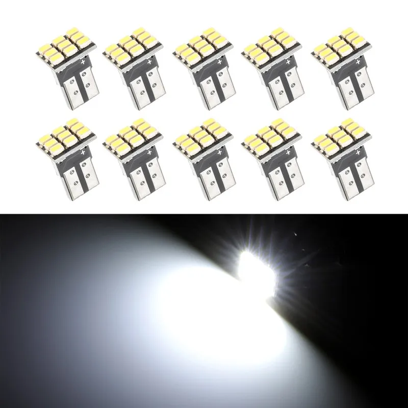10 шт. T10 светодиодный Подсветка регистрационного номера лампы 9SMD 2825 192 194 168 W5W