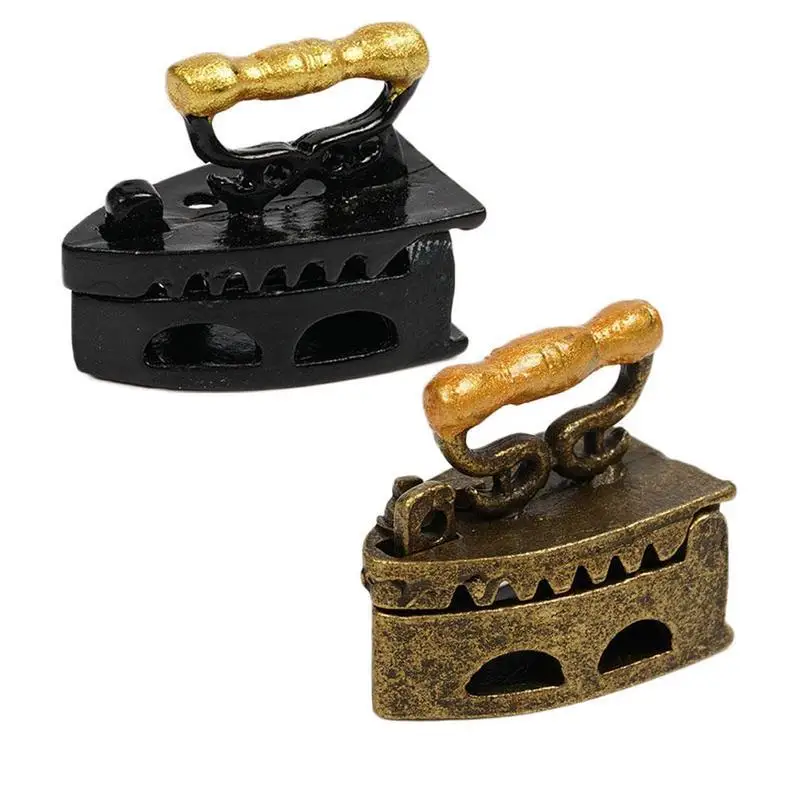 

Mini Dollhouse Miniature Vintage Metal Black Iron Sewing Toys Accessories Clothes Tools Miniature
