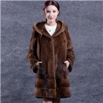 2019 inverno nova todo vison casaco de pele das mulheres longa sechau moda simples com capuz quente grosso v | Женская одежда