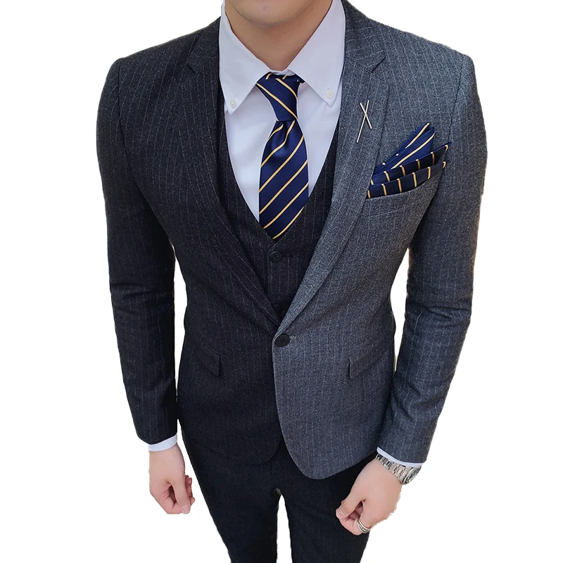 (1 шт. куртка) модный бутик Полосатый Серый Черный Синий строчка мужские