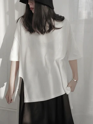 Футболка с короткими летними рукавами Женская необычная хлопковая рубашка