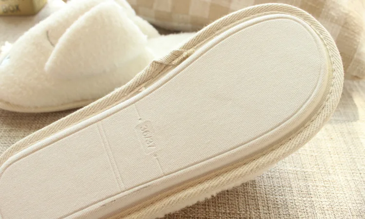 MAGGIE'S WALKER Winter household slippers Lovely Home Floor Soft Stripe Slippers Female Shoes woman Plus size Cotton-Padded shoe | Обувь