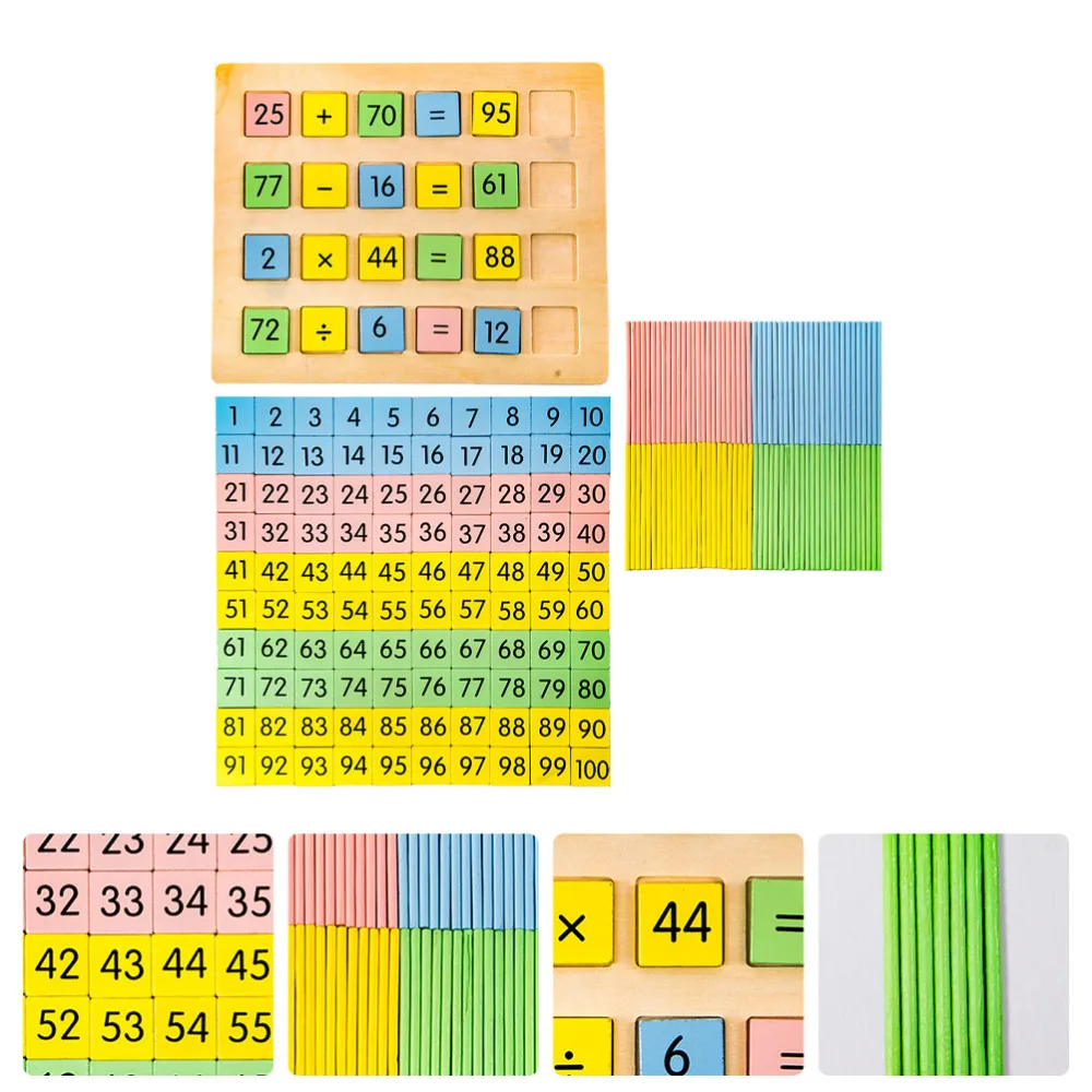 

1 set of Wooden Math Counting Stick Kindergarten Early Education Aids Baby