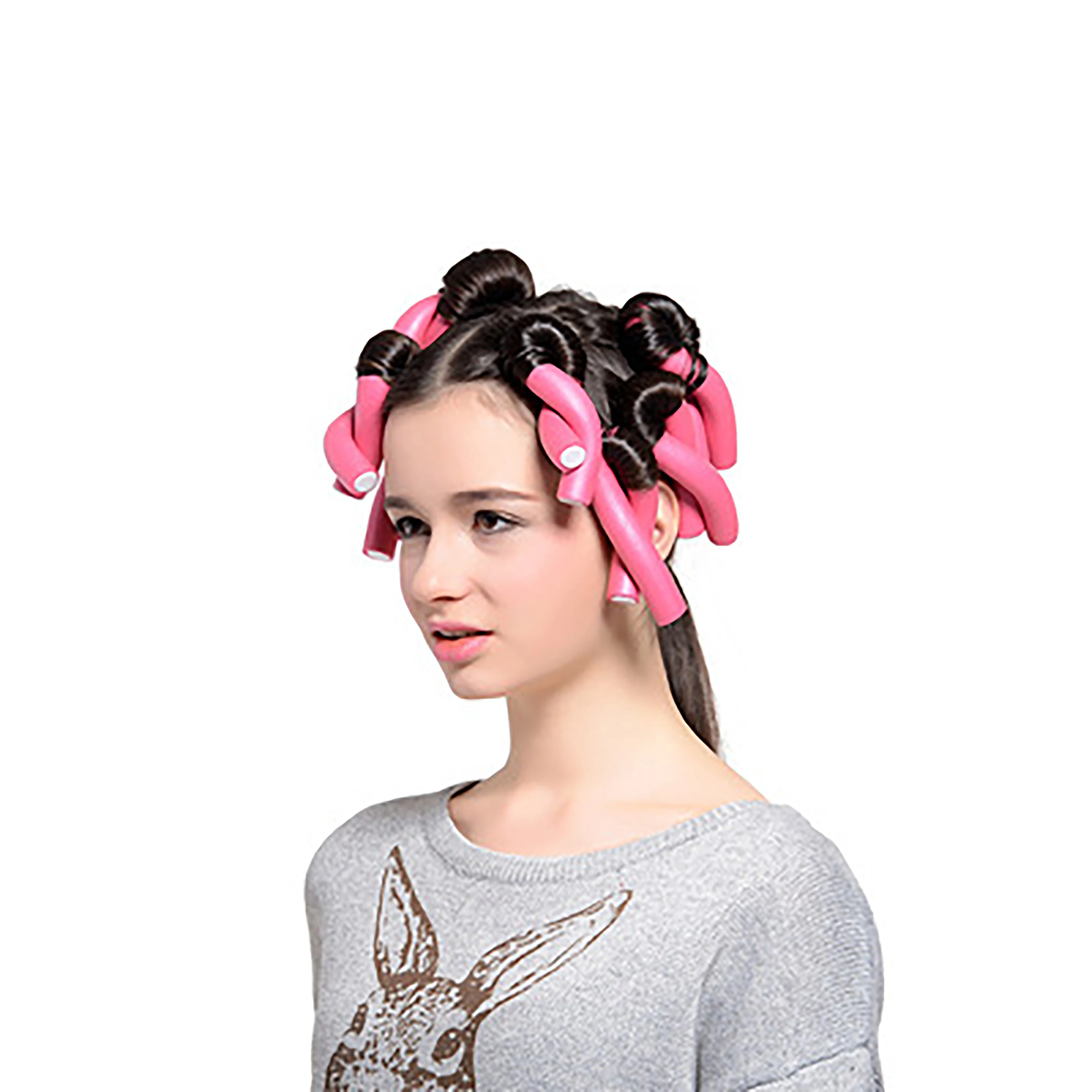 

6pcs Pearl Cotton Curling Rods Multi-Size DIY Curlings Irons Cold Perm Poles Lightweight And Convenient Hair Tools