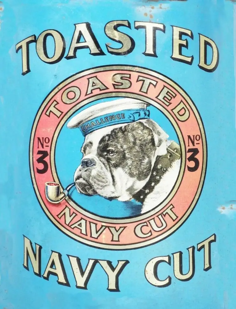 

TIN SIGN "Toasted Navy Cut" Nicotine Deco Garage Wall Decor