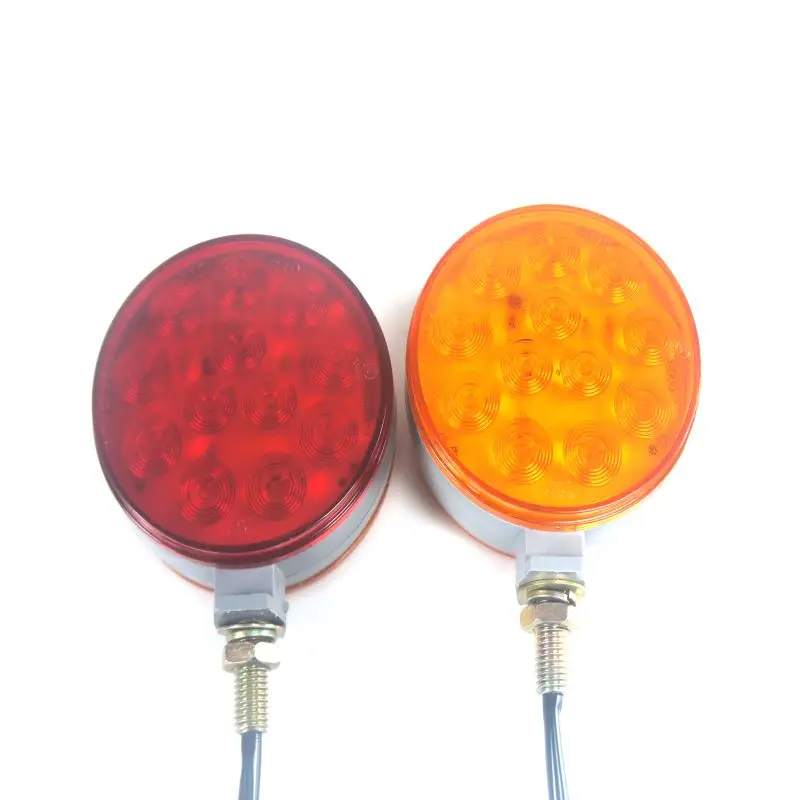 

1pair 12v/24V Red Yellow Double Face 24/48LED Side Marker Light Stop Turn Signal Tail Lights Lamp for Trucks