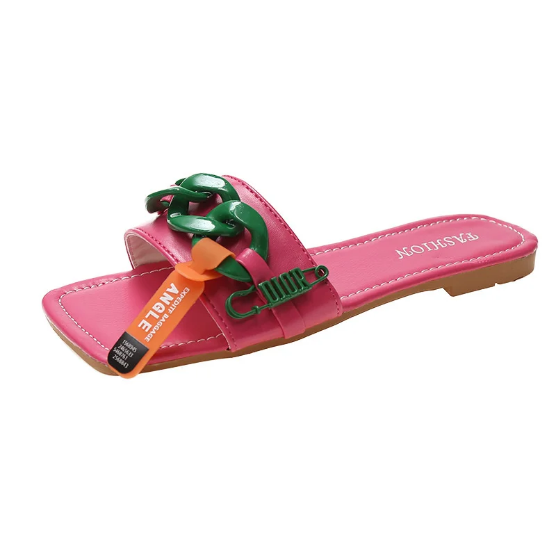 

Women's Sandals Mixed Color Flat Slippers Outdoor Beach Shoes 2021 Ladies Summer Shoes Casual Footwear Fashion Slides BJ3809