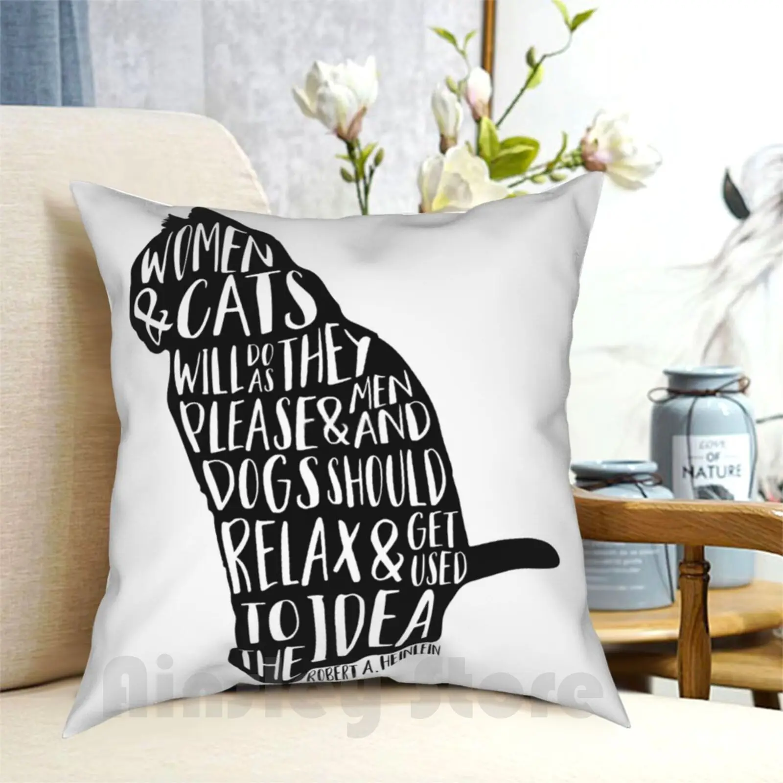 

Чехол с изображением женской и кошки, наволочка с рисунком для дома, мягкая искусственная Обложка для женщин, кошек, Роберта, хайнелина, цита...