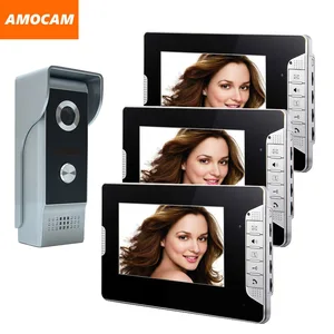 7 inch monitor video door phone intercom system aluminum alloy night vision camera video doorbell visual intercom 3 screen free global shipping