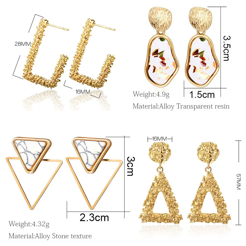 

New Korean Statement Drop Earrings 2019 for Women Girl Fashion Vintage Geometric Acrylic Dangle Hanging Earring Jewelry kolczyki