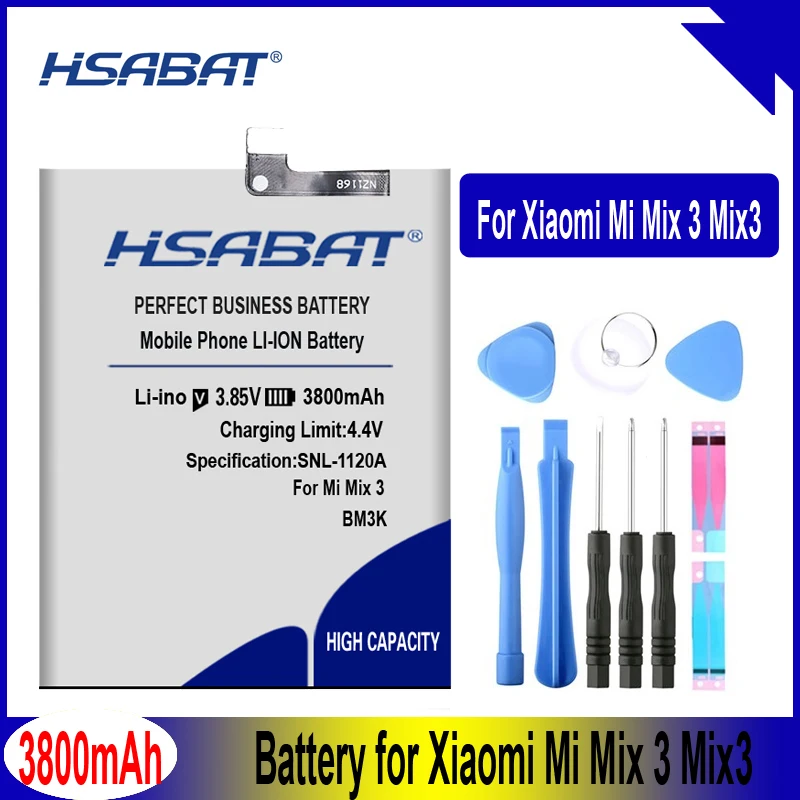 HSABAT 3800mAh BM3K батареи для Xiaomi Mi Mix 3 батареи большой емкости мобильного телефона