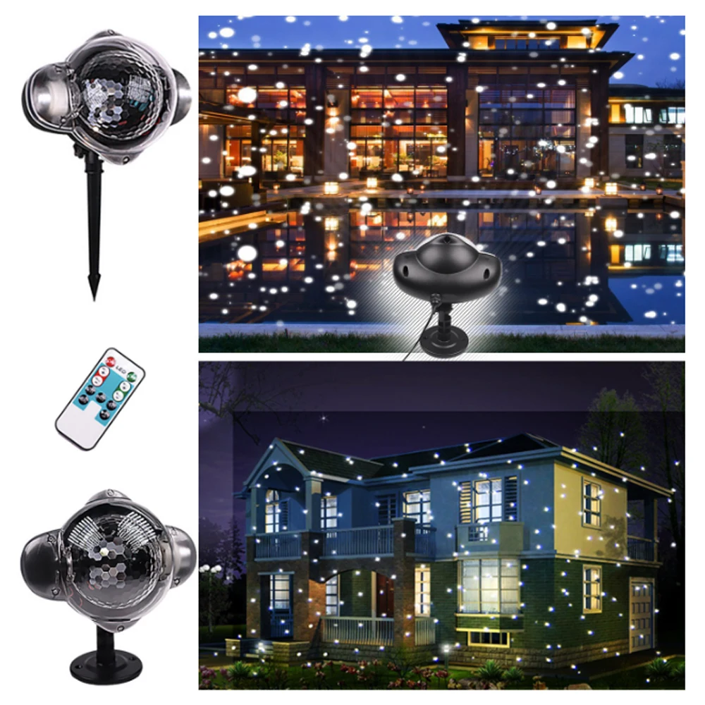 Светодиодный светильник проектор Рождественская лампа для снега с