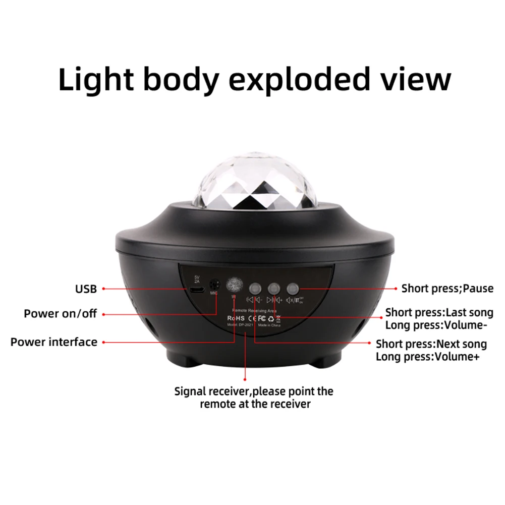 

Colorful Starry Sky Galaxy Projector Nightlight Child Blueteeth USB Music Player Star Night Light Romantic Projection Lamp